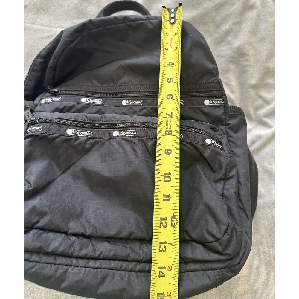 LeSportsac Route Black Backpack Multi Zipper Clean - Picture 15 of 16